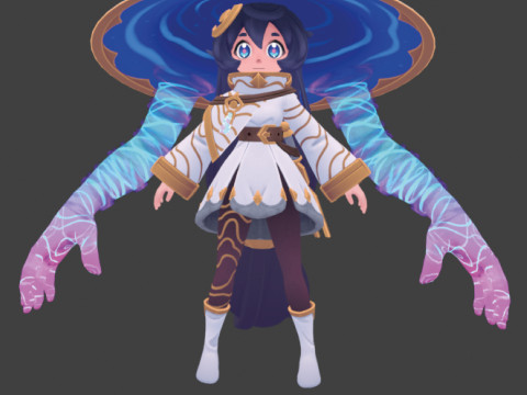 Anime Girl 1a fantasy 3D Model