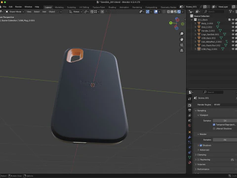 SanDisk Extreme Portable SSD 3D Model