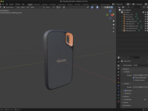 SanDisk Extreme Portable SSD 3D Model