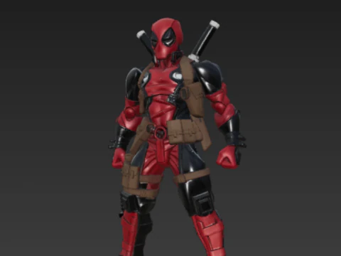 Deathpool - Antihero Inspired 3D Character Model 3D Model