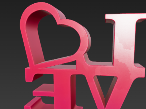 LOVE Sculpture - Love and Love again 3D Model