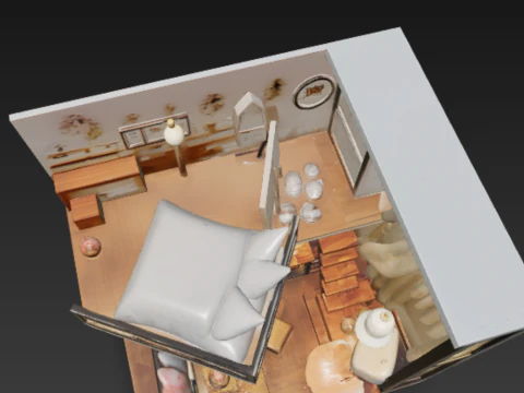 상세한 캐빈 3D 모델