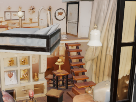 Detailed Cabin 3D Model