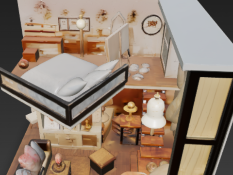 Detailed Cabin 3D Model