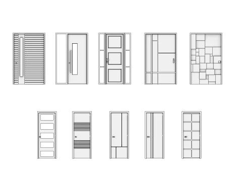 Modern doors set 3D Model