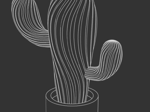 3D CACTUS - PRINTABLE 3D 프린트 모델