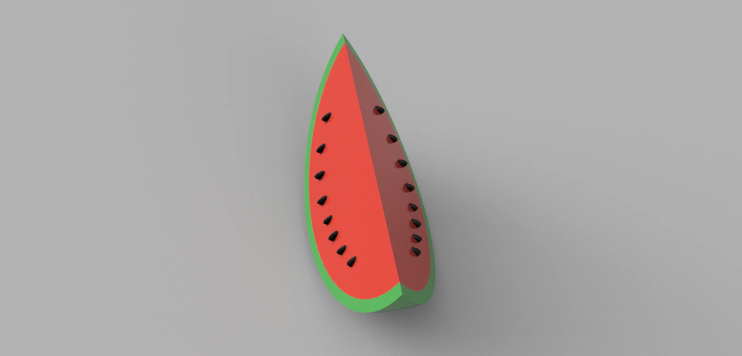 3D Water melon Slice - Printable 3D Print Model .c4d .max .obj .3ds .fbx .stl .blend 