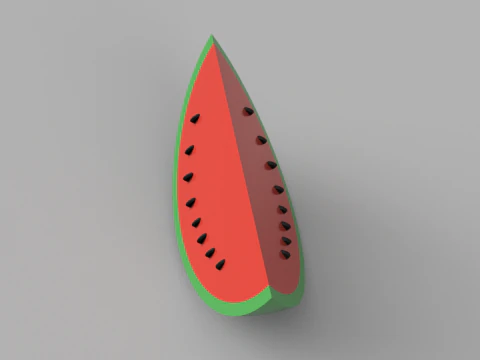 Fetta di anguria 3D - stampabile Modello di stampa 3D