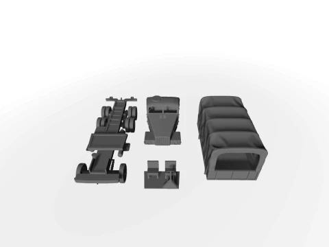 IFA G5 Pritsche mit Planen-Aufbau 3D-Modell 3D Model