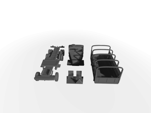 IFA G5 Pritsche mit Planen-Gestell 3D-Modell 3D Модель