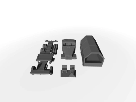 IFA G5 Pritsche mit Planen-Aufbau 3D-Modell 3D Model