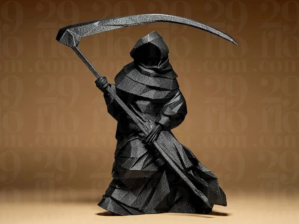 Low Poly Grim Reaper Figure Sculpture Collectible 3D Model .c4d .max .obj .3ds .fbx .stl .blend 