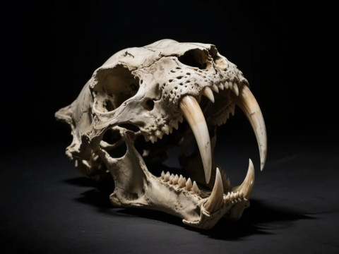 Saber Toothed Tiger Skull Realistic Anatomy Model STL 3D Print 3D 모델