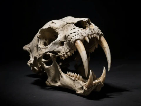 Saber Toothed Tiger Skull Realistic Anatomy Model STL 3D Print 3D Model