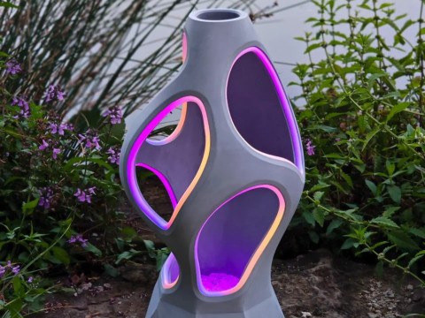 Luma Flux Modern Lamp Sculpture Futuristic Decor 3D Print Modèle 3D
