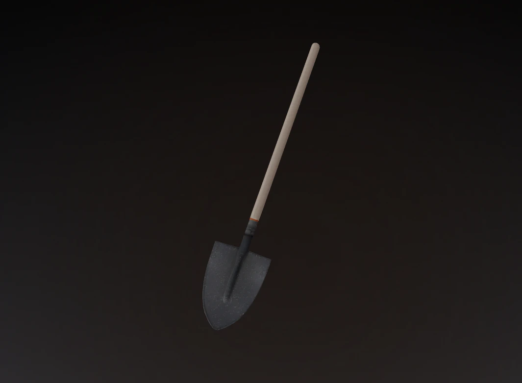 Realistic Shovel 3D Model .c4d .max .obj .3ds .fbx .stl .blend 