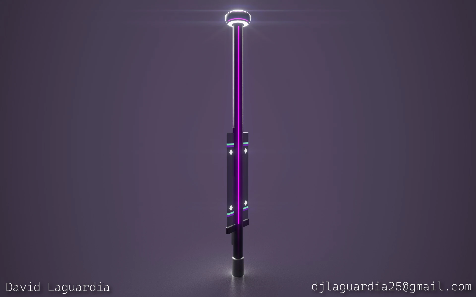 Sci-Fi Street Lamp Stylized 3D Model .c4d .max .obj .3ds .fbx .stl .blend 