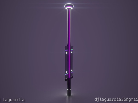 Sci-Fi Street Lamp Stylized 3D Modell