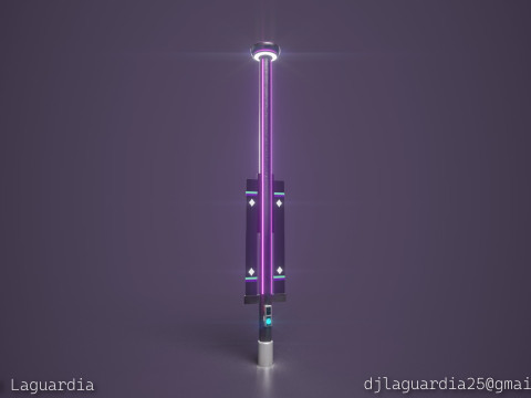 Sci-Fi Street Lamp Stylized Model 3D