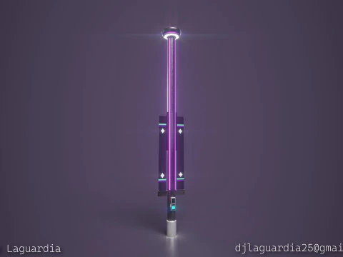 Sci-Fi Street Lamp Stylized 3D Model