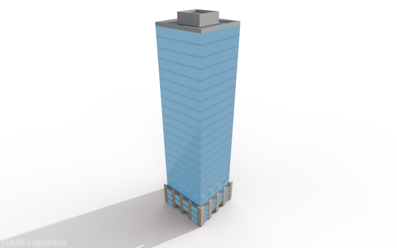 Low Poly Glass High Rise 3D 模型 .c4d .max .obj .3ds .fbx .stl .blend 