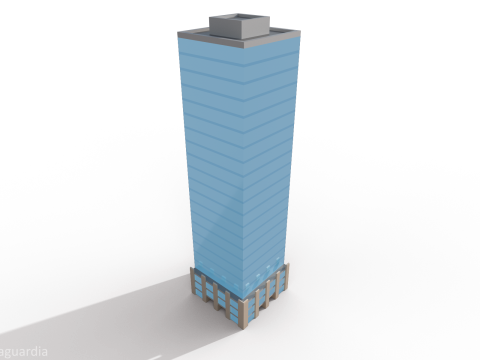 Low Poly Glass High Rise 3D Model