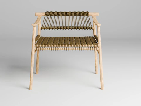 Cadeira ao ar livre estilo tecido Modelo 3D