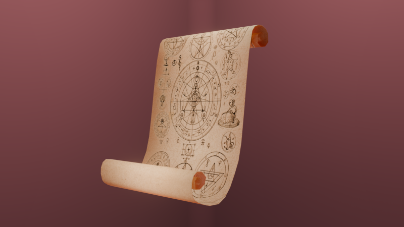 Старый свиток 3D Модель .c4d .max .obj .3ds .fbx .stl .blend