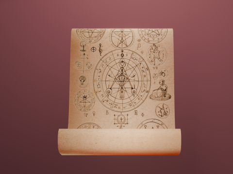 Старый свиток 3D Модель