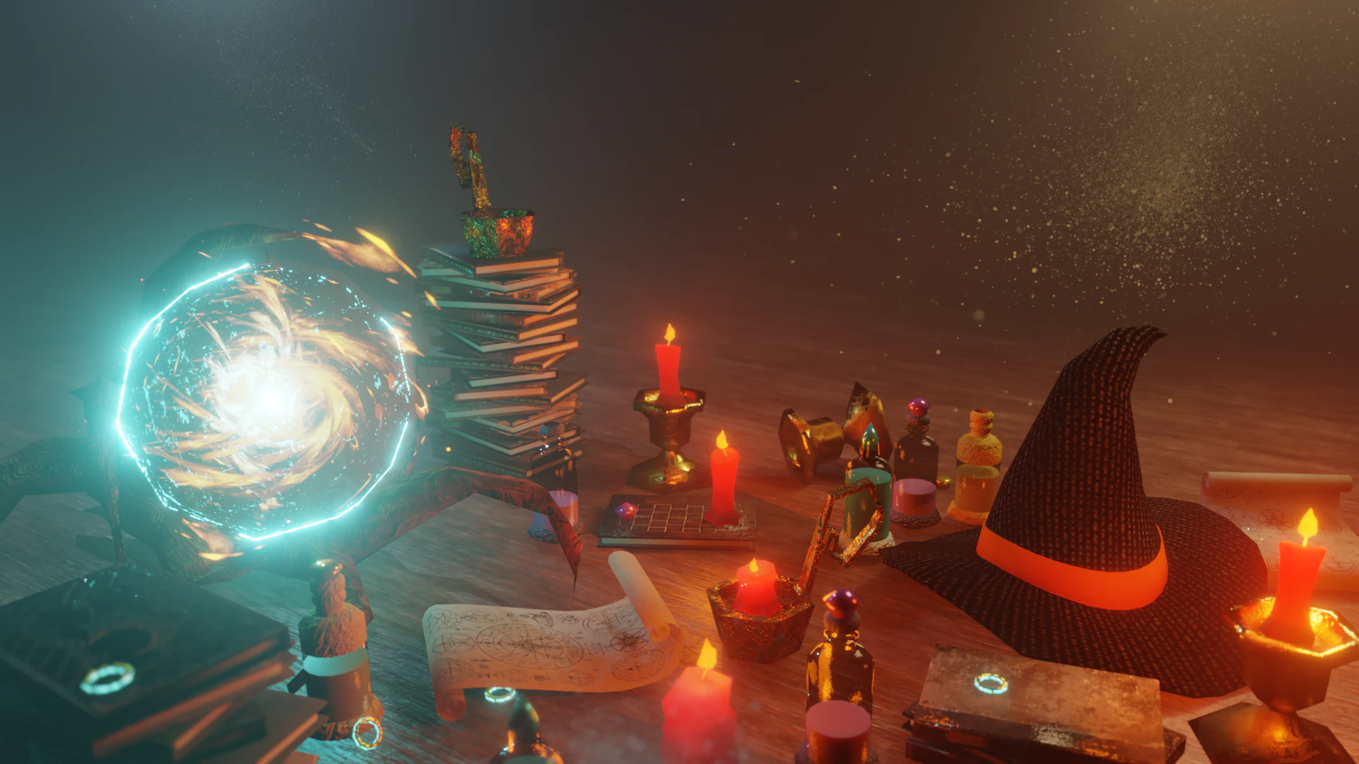 Witch Elements Pack 3D Model .c4d .max .obj .3ds .fbx .stl .blend