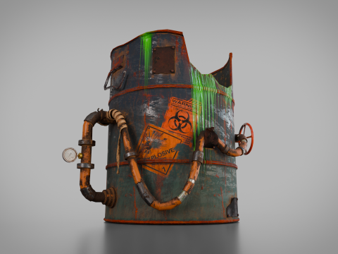 Biohazard Barrel 3D Model