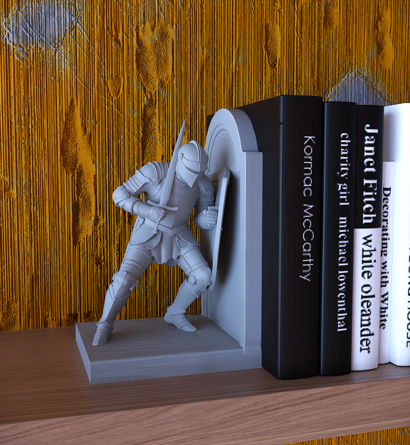 Medieval Knight Bookend with Shield Modèles 3D en vedette .c4d .max .obj .3ds .fbx .stl .blend