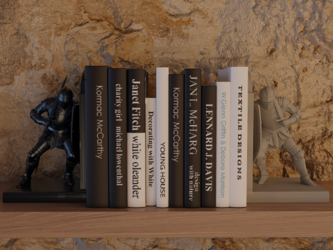 Medieval Knight Bookend with Shield Modèles 3D en vedette