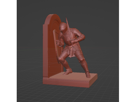 Medieval Knight Bookend with Shield Modèles 3D en vedette