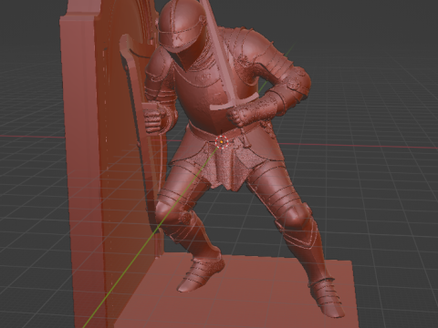 Medieval Knight Bookend with Shield Modèles 3D en vedette