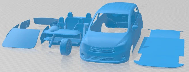 Suzuki Maruti Celerio 2014 Printable Car 3D Print Model .c4d .max .obj .3ds .fbx .stl .blend 