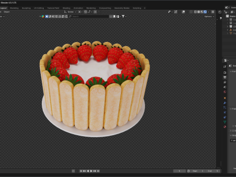 Birthday cake 3D Model