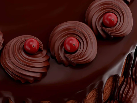 Chocolate cake 3D Model
