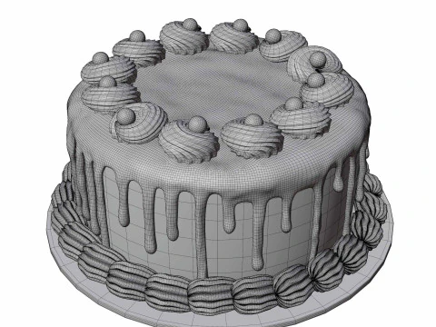 Chocolate cake 3D Model