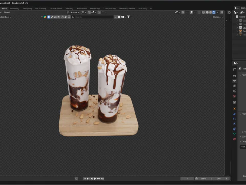 Chocolate ice cream 3D Model