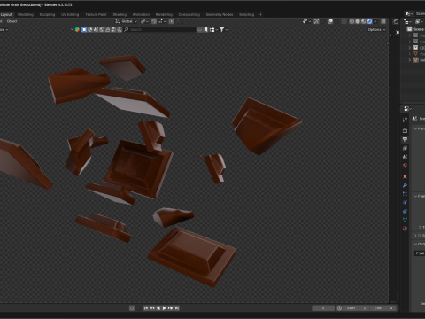 Chocolate piece 3D Model