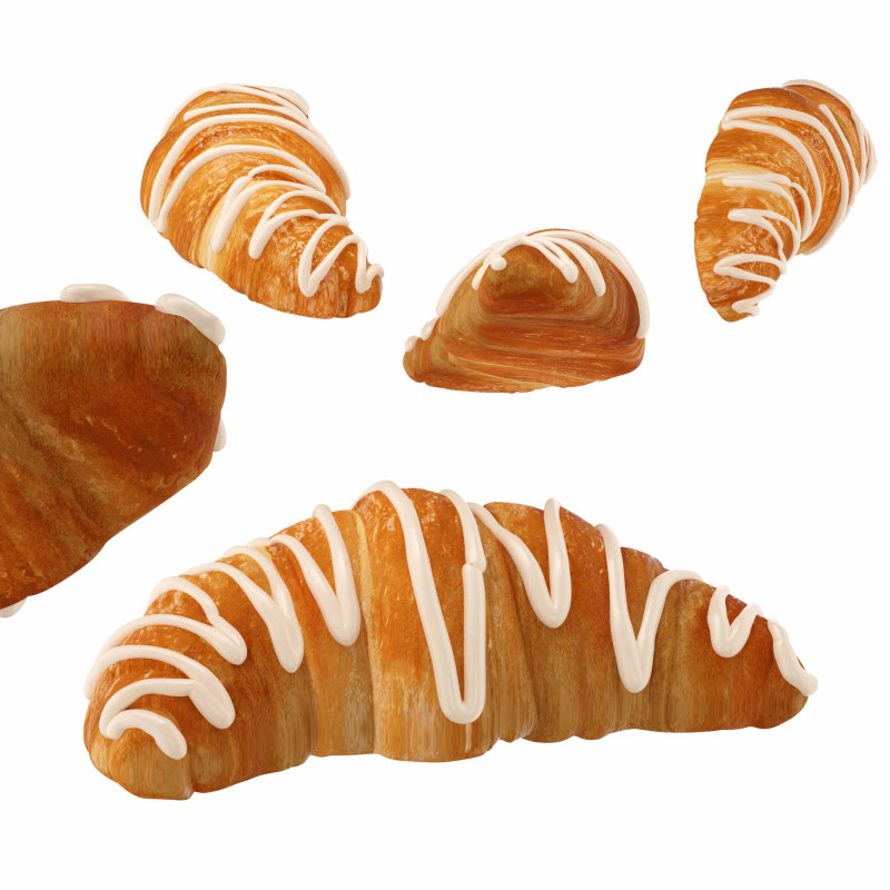 Croissant 3D Model .c4d .max .obj .3ds .fbx .stl .blend