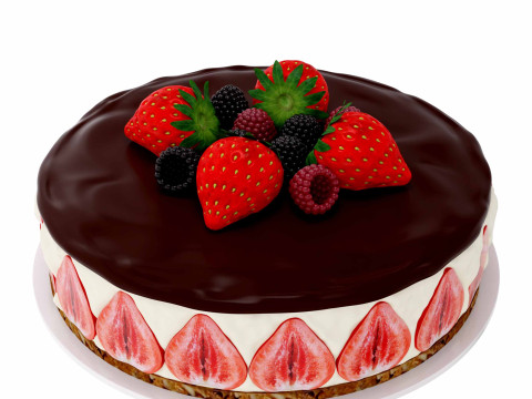 Fruits cake Model 3D