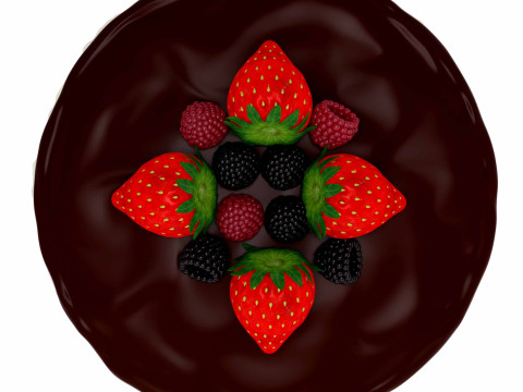 Fruits cake 3D Model