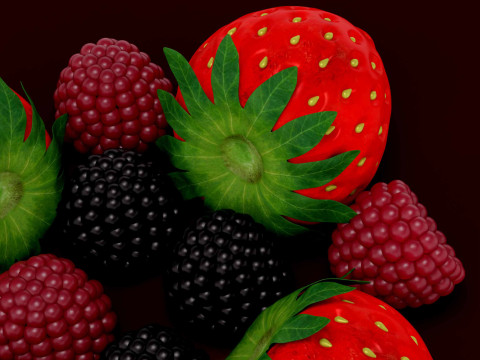 Fruits cake 3D Model