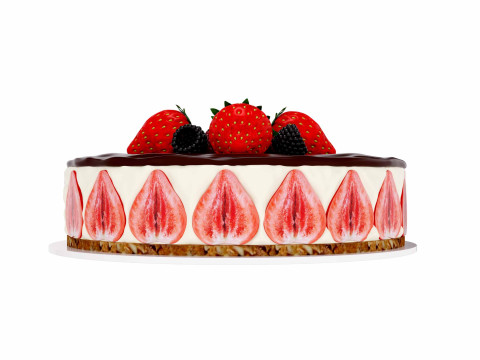 Fruits cake 3D Model