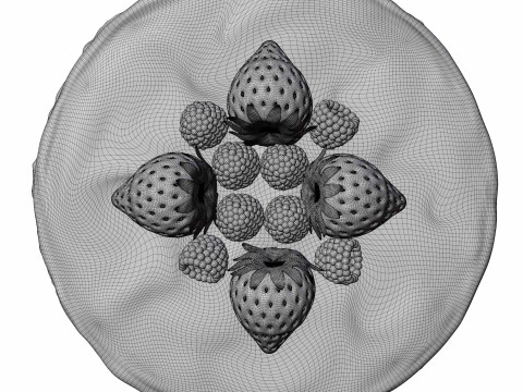 Fruits cake 3D Model