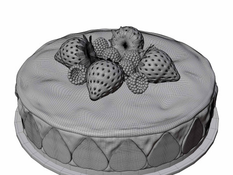 Fruits cake 3D Model