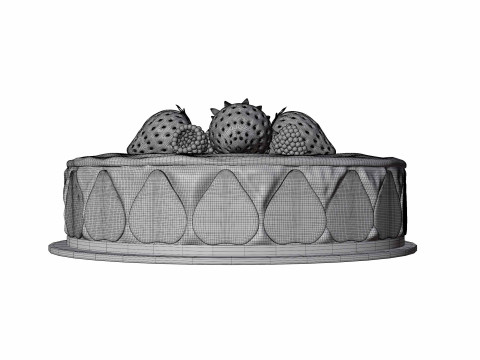 Fruits cake 3D Model