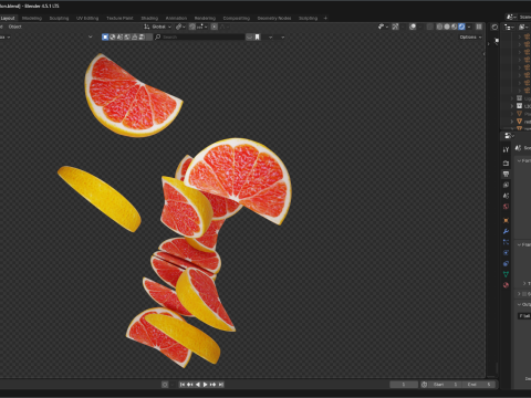 Grapefruit 3D मॉडल